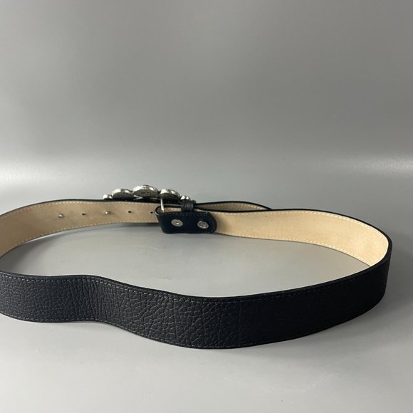 Western Inspired Genuine Leather belt by Leatherock, Oval Brass Buckle main image 4
